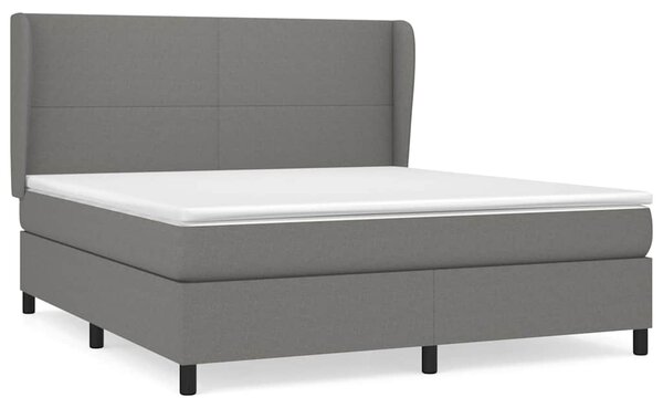 Box spring postel s matrací tmavě šedá 160x200 cm textil 3127814