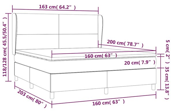 Box spring postel s matrací růžová 160x200 cm samet 3129104