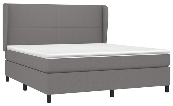 Box spring postel s matrací tmavě šedá 160x200 cm textil 3127814