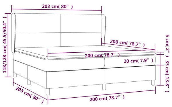 Box spring postel s matrací cappuccino 200 x 200 cm umělá kůže 3128936