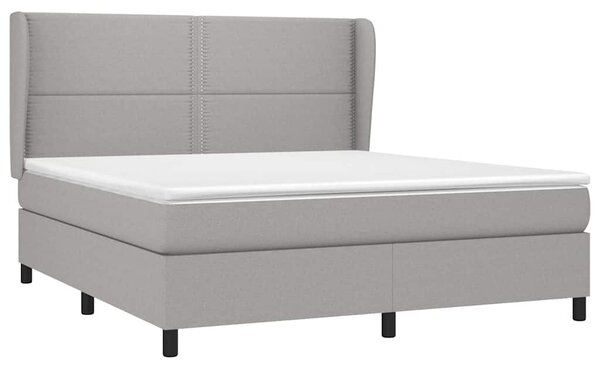 Box spring postel s matrací světle šedá 180 x 200 cm textil 3127901