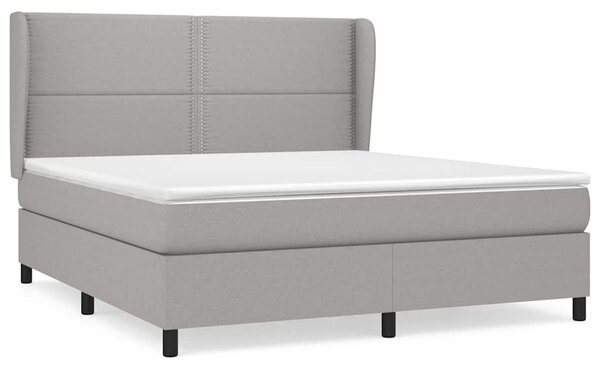 Box spring postel s matrací světle šedá 180 x 200 cm textil 3127901