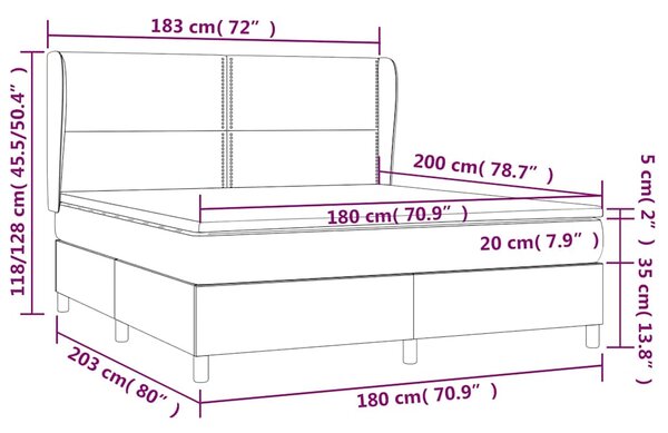 Box spring postel s matrací černá 180x200 cm textil 3128463