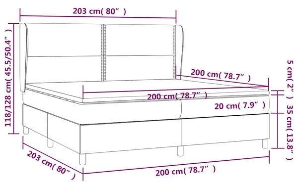 Box spring postel s matrací černá 200x200 cm umělá kůže 3128991