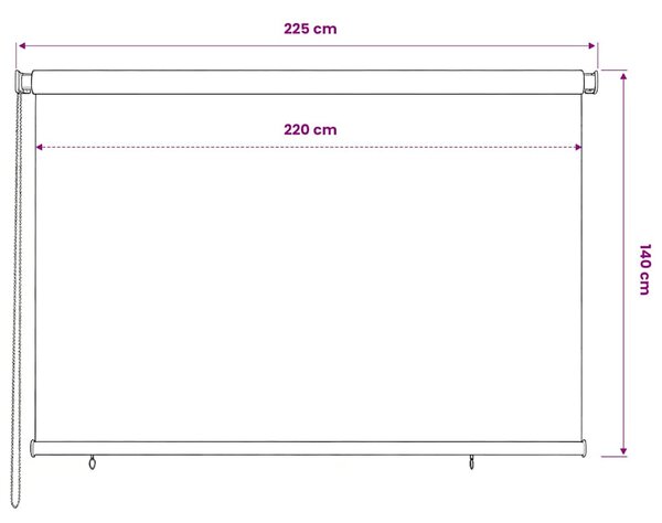 Venkovní roleta 225 (Š) x 140 (V) cm terakotová HDPE 312791