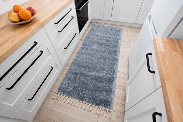 Makro Abra Koberec Běhoun Shaggy VERSAY EJF 6365A Modrý Rozměr: 70x250 cm