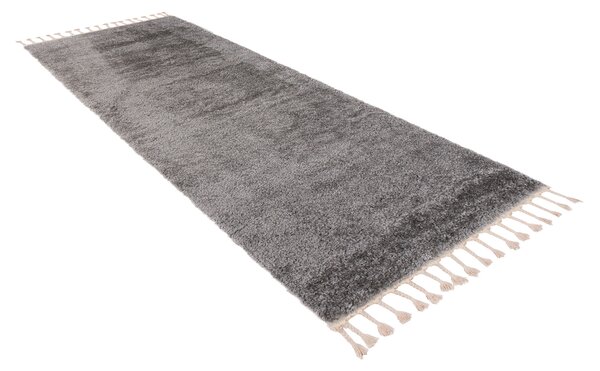 Makro Abra Koberec Běhoun Shaggy VERSAY EJF 6365A Tmavě šedý Rozměr: 70x250 cm