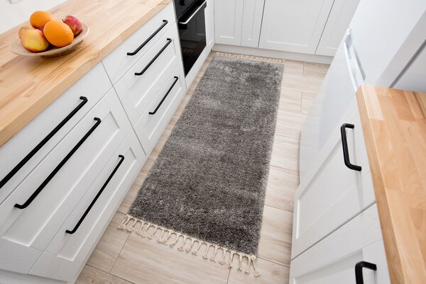 Makro Abra Koberec Běhoun Shaggy VERSAY EJF 6365A Tmavě šedý Rozměr: 70x250 cm