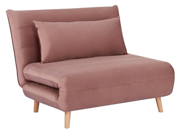Růžové rozkládací křeslo SPIKE VELVET