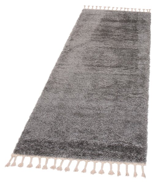 Makro Abra Koberec Běhoun Shaggy VERSAY EJF 6365A Tmavě šedý Rozměr: 70x250 cm