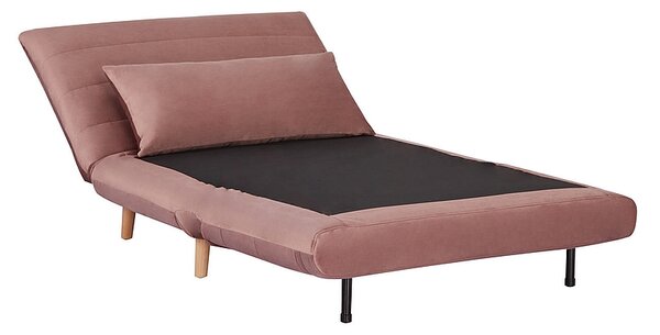 Růžové rozkládací křeslo SPIKE VELVET