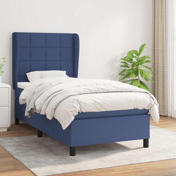Box spring postel s matrací modrá 80x200 cm textil 3127923