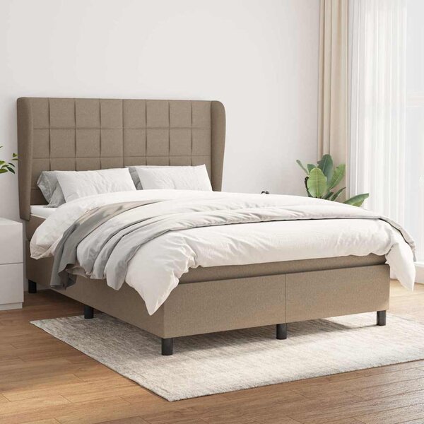 Box spring postel s matrací taupe 140x190 cm textil 3127961