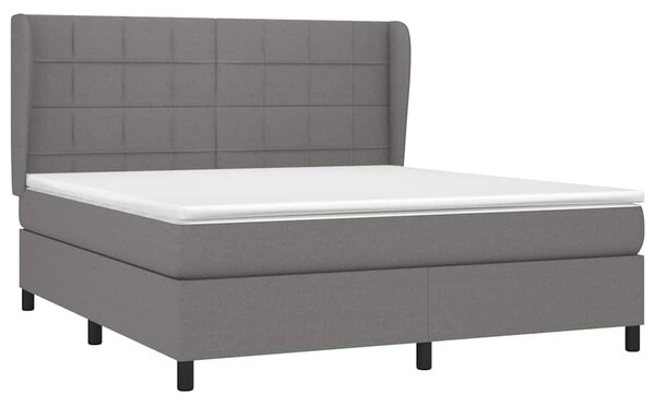 Box spring postel s matrací tmavě šedá 160x200 cm textil 3127974