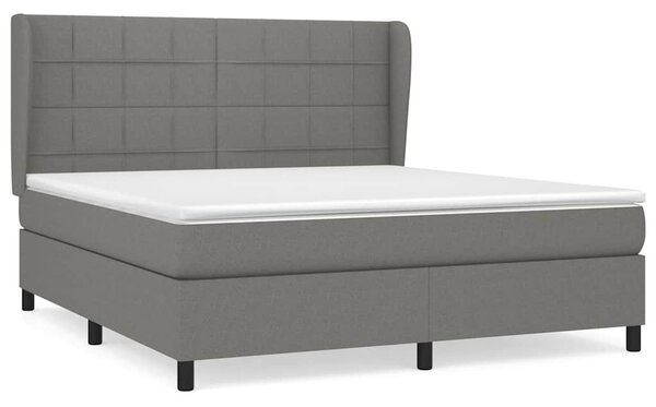 Box spring postel s matrací tmavě šedá 160x200 cm textil 3127974