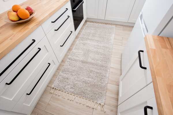 Makro Abra Koberec Běhoun Shaggy VERSAY EJF 6365A Světle šedý Rozměr: 70x350 cm