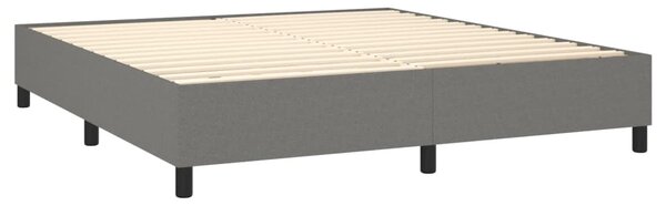 Box spring postel s matrací a LED tmavě šedá 160x200 cm textil 3138566