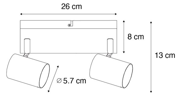 Moderní stropní svítidlo bronzové 2-světlo nastavitelné obdélníkové - Jeana
