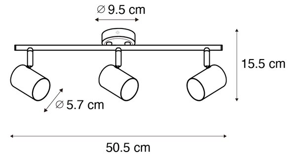 Moderní bodové světlo černé se dřevem naklápěcí 3-světlo - Jeana