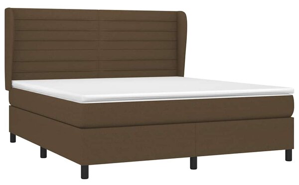 Box spring postel s matrací tmavě hnědá 160x200 cm textil 3128056