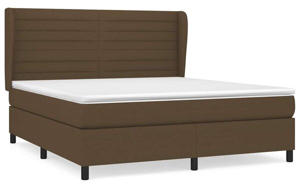 Box spring postel s matrací tmavě hnědá 160x200 cm textil 3128056
