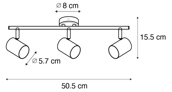 Moderní bodové světlo bronzové s nastavitelným úhlem 3-světlo - Jeana