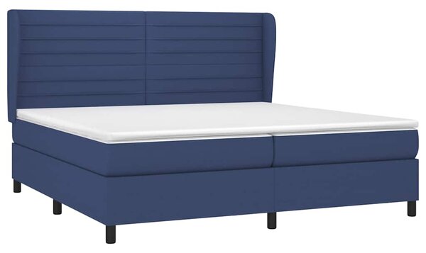 Box spring postel s matrací modrá 200x200 cm textil 3128075