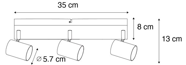 Moderní stropní svítidlo bronzové 3-světlo nastavitelné obdélníkové - Jeana