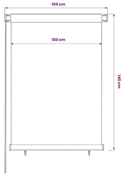 Venkovní roleta 105 (Š) x 140 (V) cm modrá HDPE 312837
