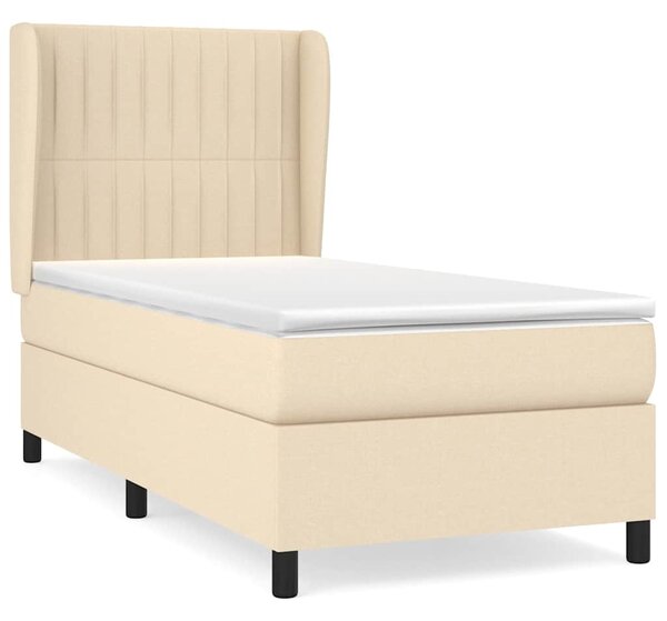Box spring postel s matrací krémová 100 x 200 cm textil 3128106
