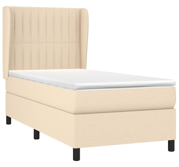 Box spring postel s matrací krémová 100 x 200 cm textil 3128106