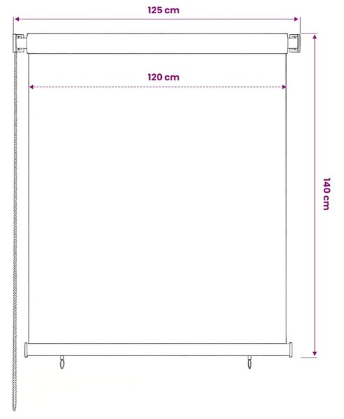 Venkovní roleta 125 (Š) x 140 (V) cm modrá HDPE 312838