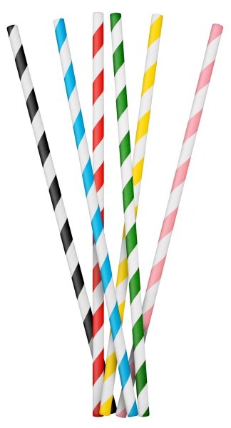 Papírová brčka 200mm sada 250 kusů