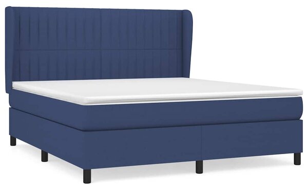 Box spring postel s matrací modrá 160x200 cm textil 3128139