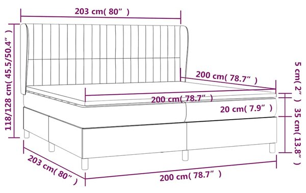 Box spring postel s matrací světle šedá 200 x 200 cm textil 3128709