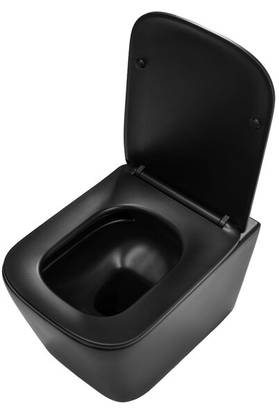 Závěsná WC mísa se SoftClose sedátkem REA Julio černá matná