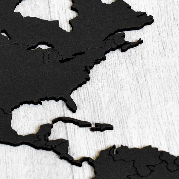 DUBLEZ | Dřevěná 3D mapa světa s vyznačenými hranicemi států | Obraz
