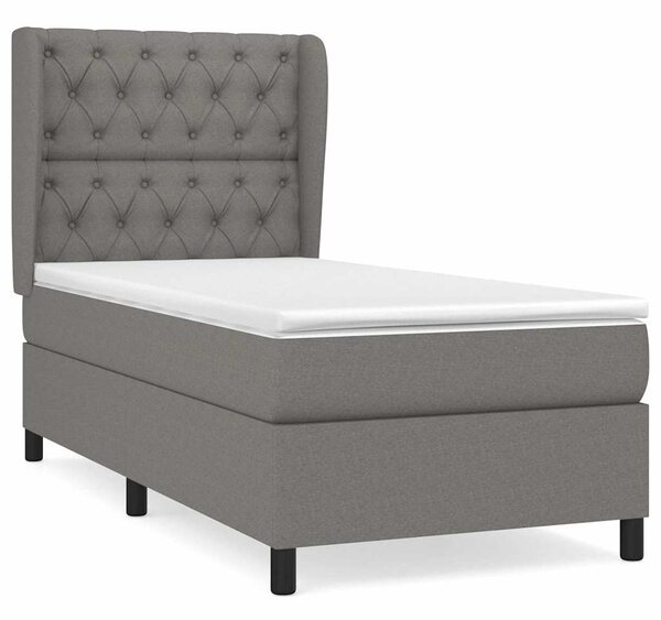 Box spring postel s matrací tmavě šedá 80 x 200 cm textil 3128158