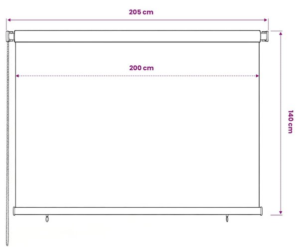 Venkovní roleta 205 (Š) x 140 (V) cm modrá HDPE 312842