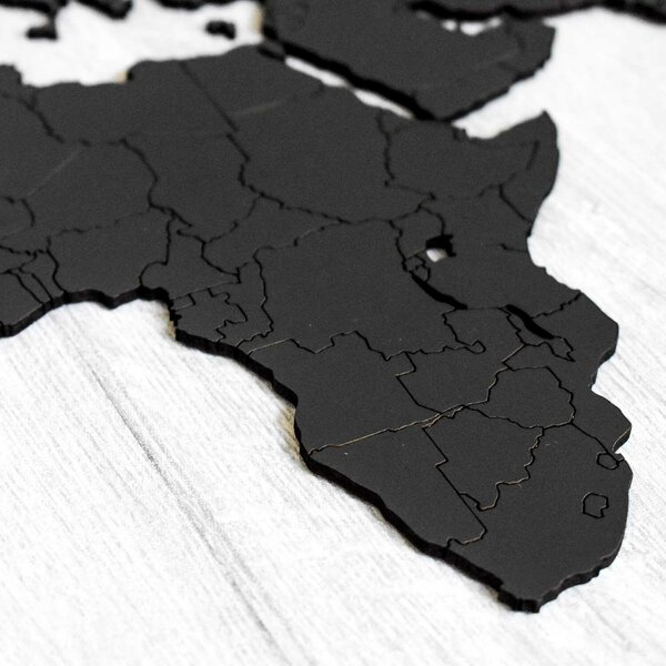 DUBLEZ | Dřevěná 3D mapa světa s vyznačenými hranicemi států | Obraz