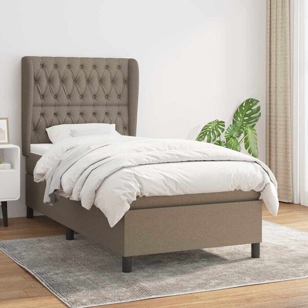 Box spring postel s matrací taupe 90x190 cm textil 3128169