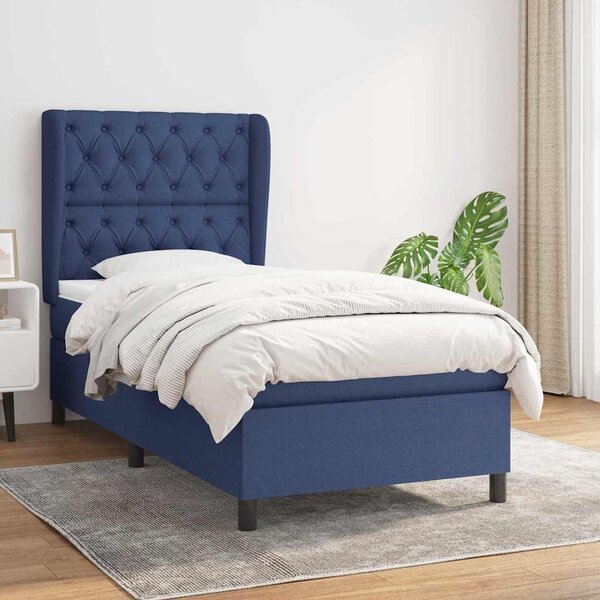 Box spring postel s matrací modrá 80x200 cm textil 3128163