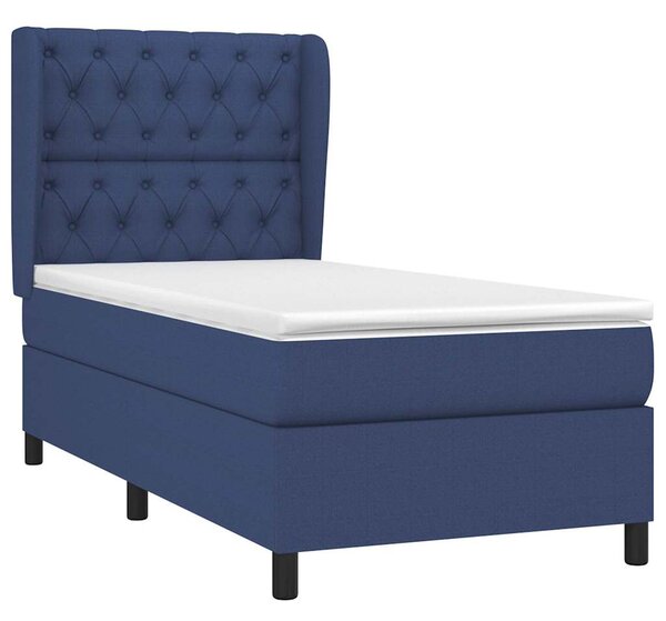 Box spring postel s matrací modrá 80x200 cm textil 3128163