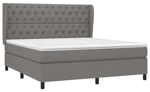 Box spring postel s matrací tmavě šedá 160x200 cm textil 3128214