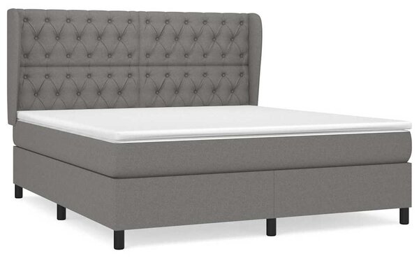 Box spring postel s matrací tmavě šedá 160x200 cm textil 3128214