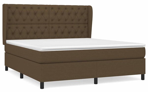 Box spring postel s matrací tmavě hnědá 160x200 cm textil 3128216