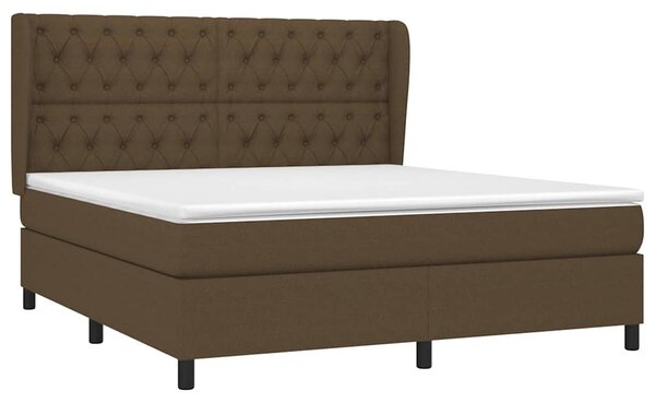 Box spring postel s matrací tmavě hnědá 160x200 cm textil 3128216