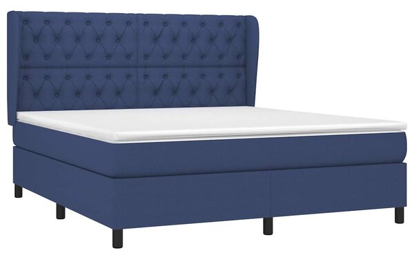 Box spring postel s matrací modrá 160x200 cm textil 3128219