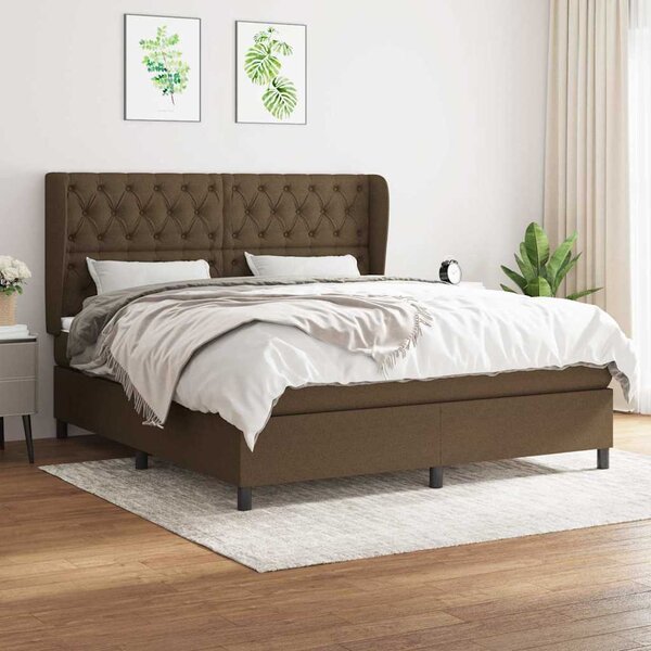 Box spring postel s matrací tmavě hnědá 160x200 cm textil 3128216