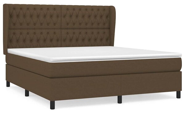 Box spring postel s matrací tmavě hnědá 180x200 cm textil 3128224